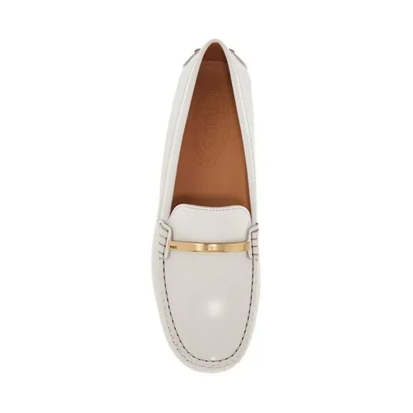 TOD S Tod's Women's Patent Leather Driving Moccasins Women WHITE - Picture 2 of 3